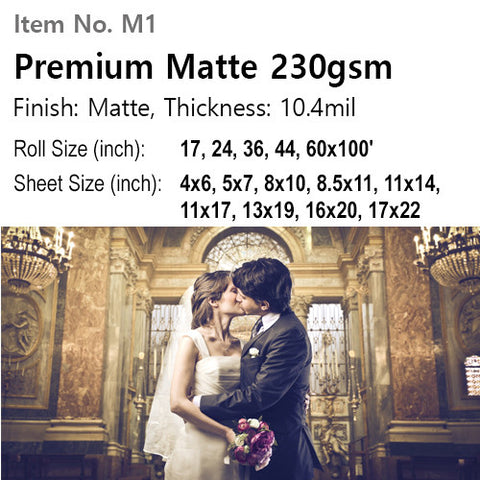 Premium 5 x 7 Matte Inkjet Photo Paper - 100 Sheet